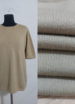 Вязаная шерстяная кофта с коротким рукавом  peter hahn