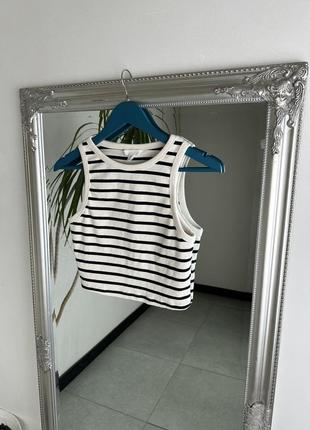 Топ h&m молочного кольору у смужку