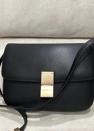 Кожаная женская сумка celine box сафьяньяно сафьяно