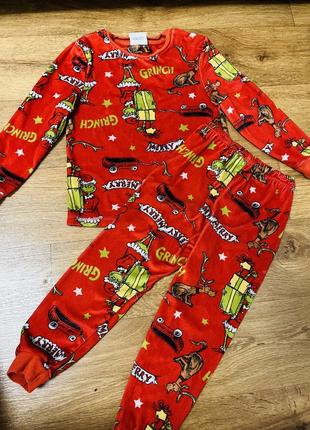 Домашній костюм комплект піжама тепла флісова на хлопчика 3 4 роки