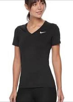 💝2+1=4 фірмова чорна жіноча футболка nike, розмір 42 - 44
