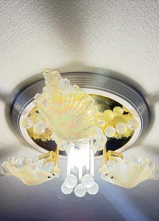 Люстра потолочна світильник потолочний на 4 лампочки лампи з ракушками ракушки потолочная2 фото