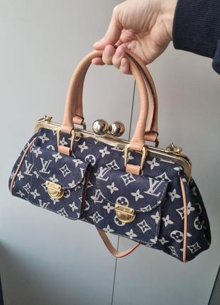 Сумка louis vuitton, сумка из денима, джинсовая сумка, сумка ридикюль, сумка винтаж, винтажная сумка3 фото