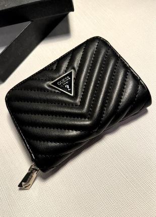 Кошелек мини женский экокожа туречевая кошелек мини кошелек черный серебро с коробкой...