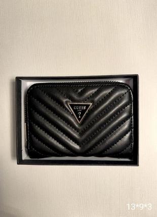 Кошелек мини женский экокожа туречевая кошелек мини кошелек черный серебро с коробкой...