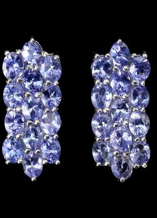 Серьги серебро 925 натуральный танзанит