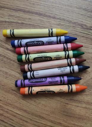 Набір воскової кольорової крейди олівці товсті crayola, крайола usa,звимаюча washable