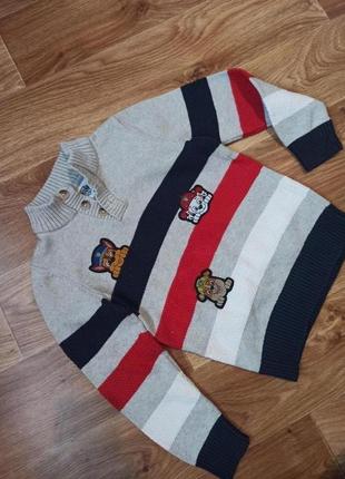 Тепла кофта светр джемпер на хлопчика зріст 128 щенячий патруль