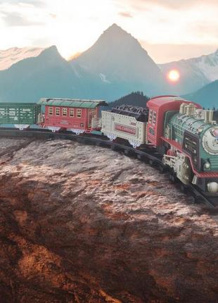 Железная дорога timely cassical train классический поезд с акум 3.7v 3 вагона с парогенератором звукта свет