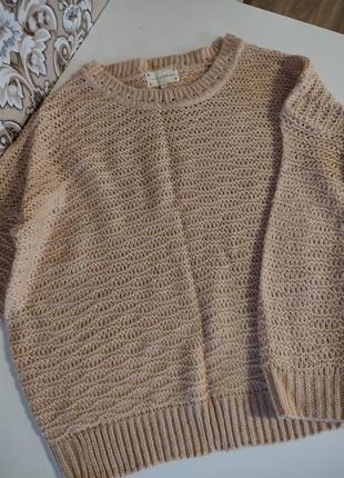 Пудровий светр павутинка сітка