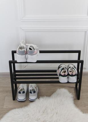 Взуттєва підставка в передпокій, металевий органайзер для взуття 60х20х44 см
