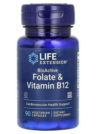 Фолат и витамин b12 methylcobalamin "life extension" 90 капсул b-комплекс