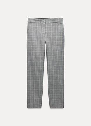 Укороченные серые брюки женские zara new3 фото