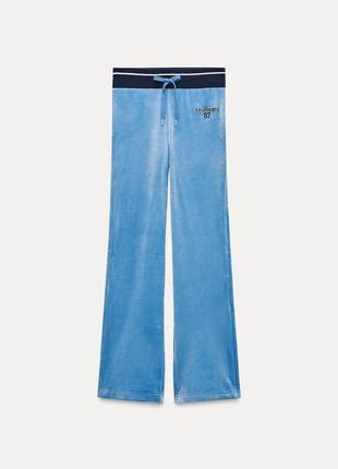 Штани жіночі оксамитові блакитні zara new