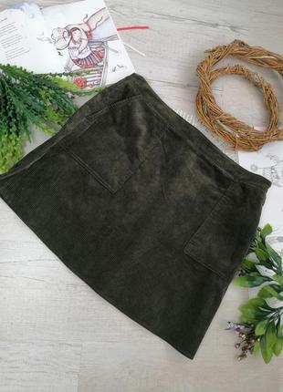 Спідниця джинс зелена болотного кольору хакі нова сток2 фото