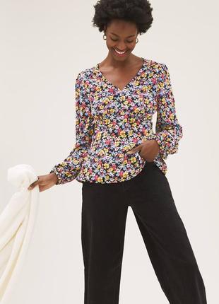 Цветочная блуза блузка большого размера батал ''246”