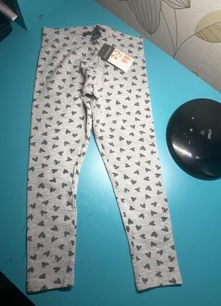 2-3 трикотажные лосины в сердечки primark