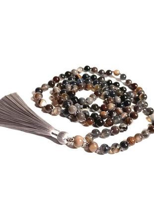 Четки с узлами из агата на 108 бусин