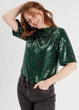 Праздничная блуза, топ в пайетки river island