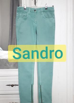 Джинсы sandro с замочками на штанинах плотные джинсы скинних хлопковые плотные джинсы