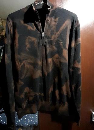 Тонкий джемпер под горло, брендовый полувер в стиле тай-дай