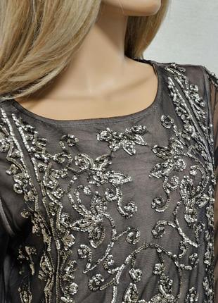 Праздничная блуза, реглан в пайетки marks & spencer per una premium4 фото