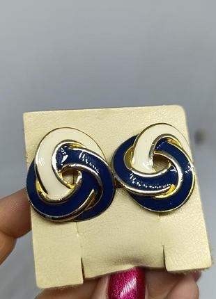 Винтажные клипсы с эмалями