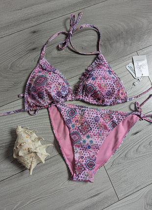 Купальник на завязках, новый купальник бикини раздельный треугольник