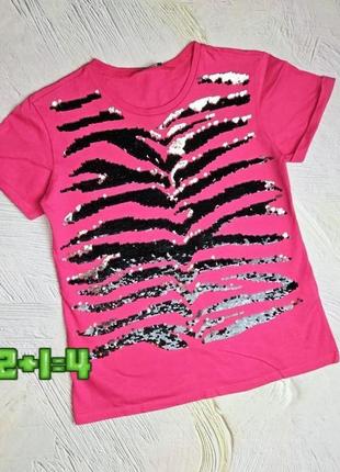 💝2+1=4 фирменная натуральная футболка с пайетками united colors of benetton, размер 42 - 44