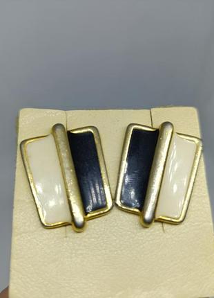 Винтажные клипсы с эмалями