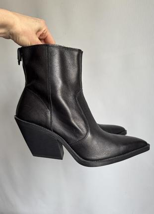 Кожаные казаки zara # ковбойские ботинки