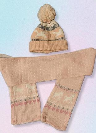 Набор шарф + шапка. зимний комплект