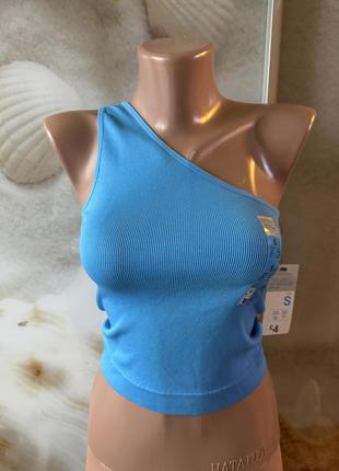 Спортивный топ в рубчик на одно плечо primark размер с