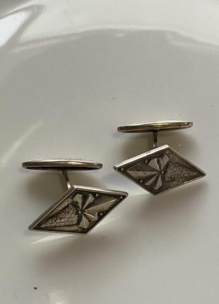 Запонки мужские серебро