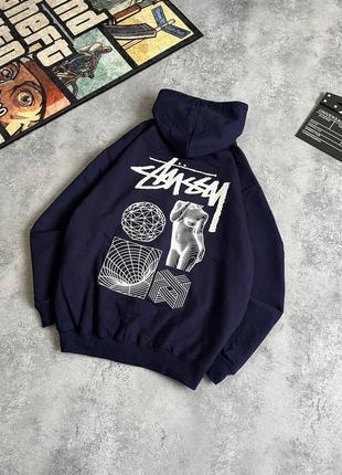 Зип-худи stussy синяя