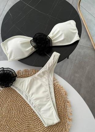 ⭐⭐⭐⭐⭐ раздельный купальник бандо с розами