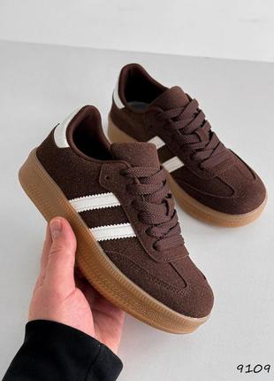 Кросівки жіночі ariks шоколад, натуральна замша /шкіра