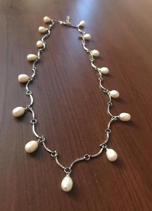 Нежное легкое ожерелье-настоящий жемчуг2 фото