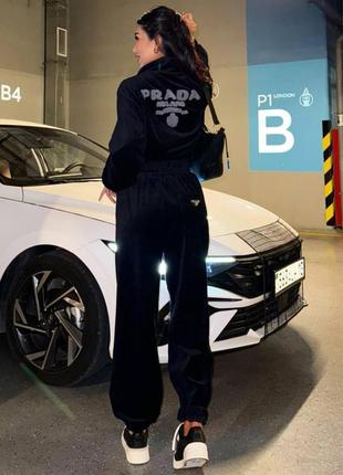 Жіночий люксовий велюровий спортивний костюм р r а d а