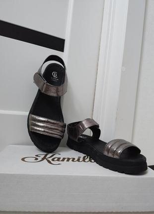 Акция!кожаные на танкетке.хамелеон.36-37р