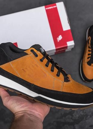 Мужские кожаные кроссовки new balance рыжие