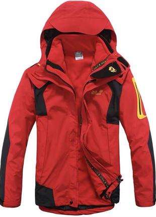 Тепла куртка витрівка на мембрані 2 в 1 з флісовою кофтою jack wolfskin