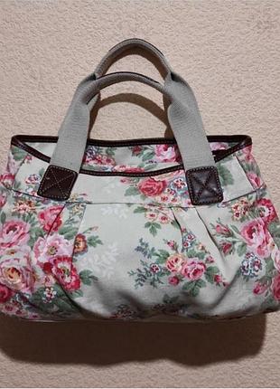 Сумка женская cath kidston в цветочный принт короткие ручки 100% коттон хлопок