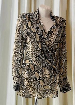 Шикарна шифонова блуза сорочка з принтом