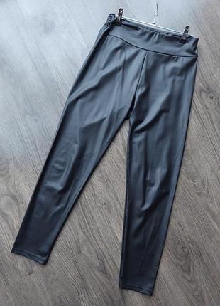 Женские стрейч лосины экокожа