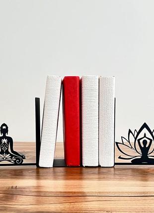 Подставка-стоппер для книг, йога декор, для книжной полки держатель металлический