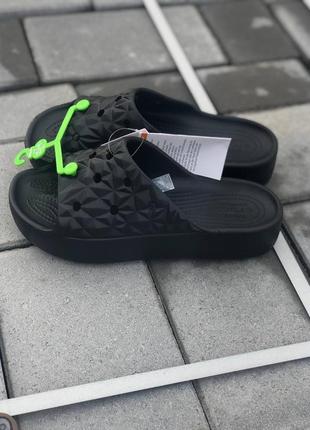 Шлепанцы крокс женские crocs slade geometric black чорный женские крокс  крокбенд