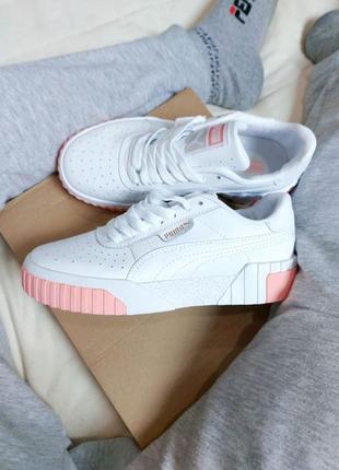 Женские кроссовки пума puma cali white/pink