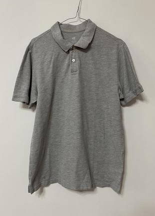 Футболка поло мужская серая h&amp;m размер s