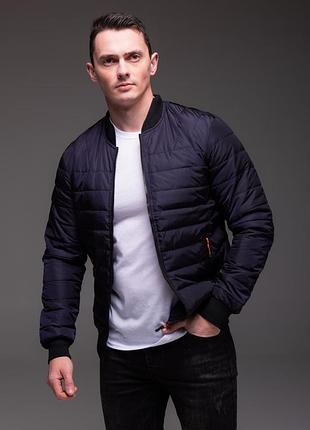 Утеплена куртка бомбер "road" синя